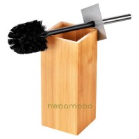 Premium Bamboo Wooden Toilet Brush with Stainless Steel Handle